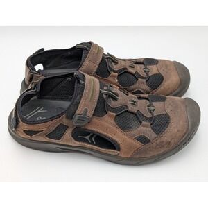 Ecco Men's Brown Leather Mesh Outdoor Sport Sandals Size 13 Gorpcore Neutral